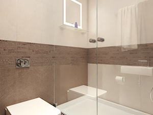 Projekt 4-pokojowego mieszkania - Mała na poddaszu bez okna z marmurową podłogą łazienka - zdjęcie od Oksana Koniuszewska
