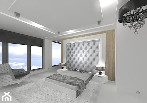 Apartament Łodygowa - Średnia szara sypialnia - zdjęcie od Artkam