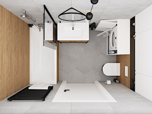 Mała łazienka z zabudowaną pralką - zdjęcie od Boka Design