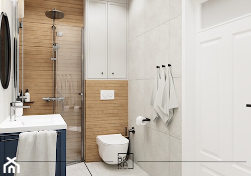 Łazienka z prysznicem i toaletą z Aquapurit - zdjęcie od Boka Design