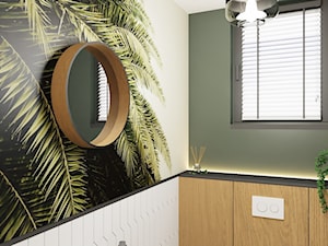 Mała toaleta z okrągłym lustrem - zdjęcie od Boka Design