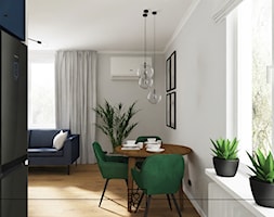 Salon i jadalnia w stylu Vintage z zielonymi krzesłami - zdjęcie od Boka Design - Homebook