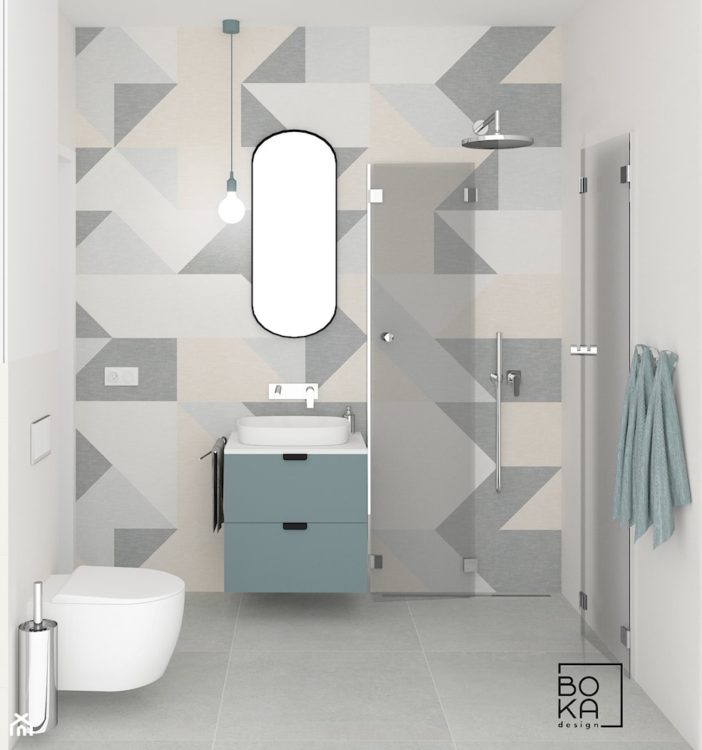 Mała łazienka z prysznicem i wc - zdjęcie od Boka Design - Homebook