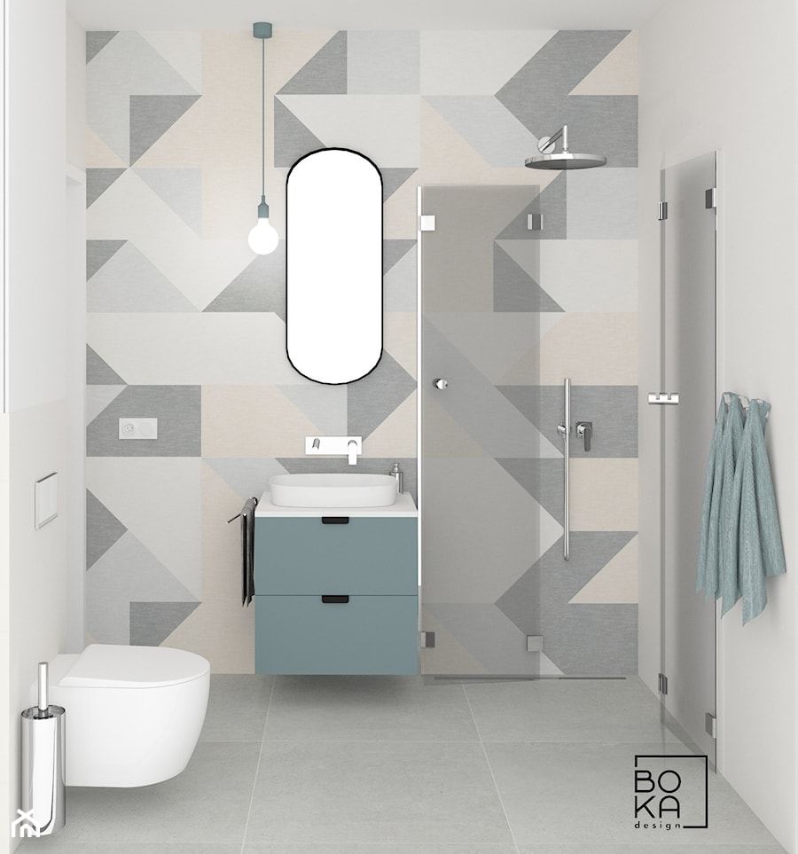 Mała łazienka z prysznicem i wc - zdjęcie od Boka Design