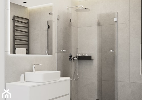 Łazienka z prysznicem i ukrytą pralką - Łazienka, styl skandynawski - zdjęcie od Boka Design