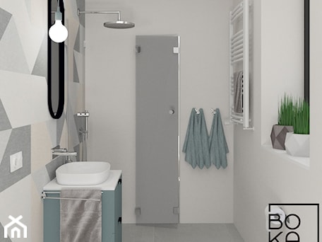 Aranżacje wnętrz - Łazienka: Mała łazienka z prysznicem i wc - Boka Design. Przeglądaj, dodawaj i zapisuj najlepsze zdjęcia, pomysły i inspiracje designerskie. W bazie mamy już prawie milion fotografii!