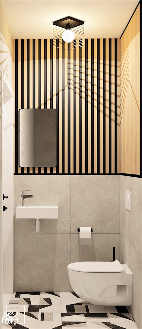 Małe WC w bloku - Łazienka, styl nowoczesny - zdjęcie od Boka Design - Homebook