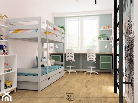 Aranżacje wnętrz - Pokój dziecka: Pokój dla rodzeństwa. Łóżko piętrowe - Boka Design. Przeglądaj, dodawaj i zapisuj najlepsze zdjęcia, pomysły i inspiracje designerskie. W bazie mamy już prawie milion fotografii!