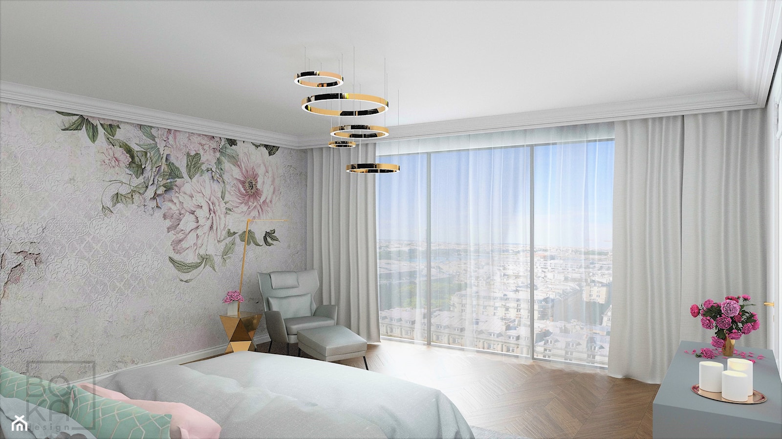 Sypialnia z pięknym widokiem - zdjęcie od Boka Design - Homebook