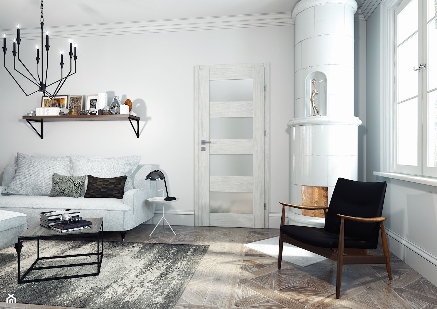 PLATINIUM - Średni biały salon, styl nowoczesny - zdjęcie od VOSTER - Homebook