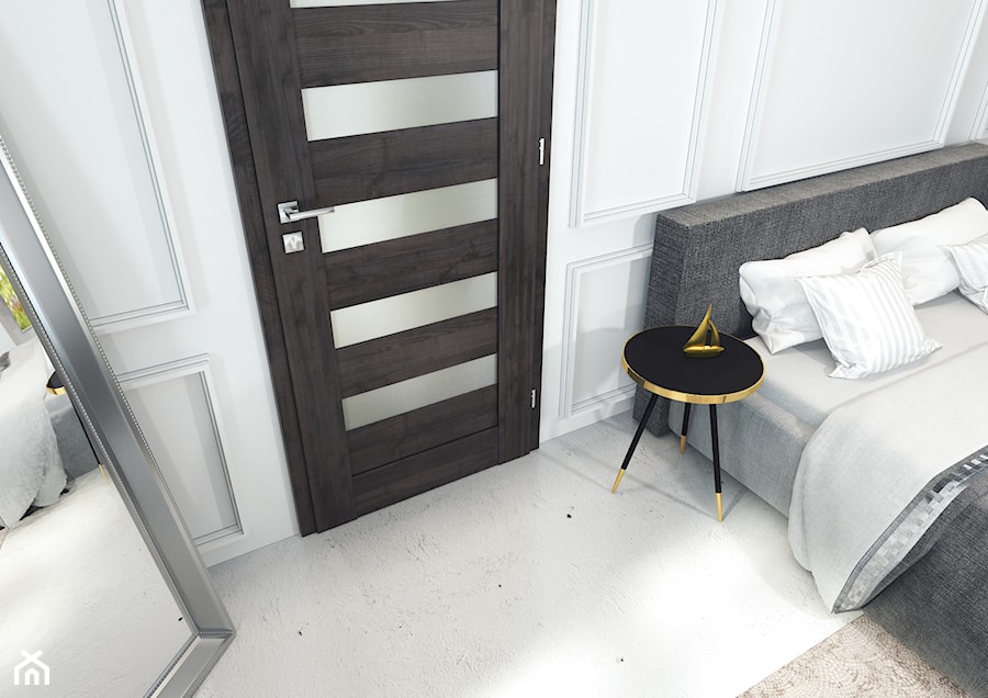 Skrzydła Drzwiowe Ramowe Przylgowe - Średnia biała sypialnia, styl glamour - zdjęcie od VOSTER