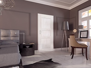 Skrzydła Drzwiowe Ramowe Przylgowe - Średnia czarna z biurkiem sypialnia - zdjęcie od VOSTER