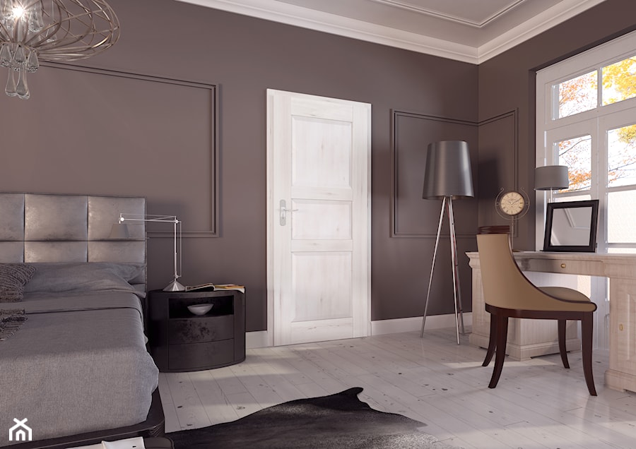 Skrzydła Drzwiowe Ramowe Przylgowe - Średnia czarna z biurkiem sypialnia - zdjęcie od VOSTER