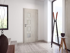 Skrzydła Drzwiowe Ramowe Przylgowe - Średni z wieszakiem biały hol / przedpokój, styl minimalistyczny - zdjęcie od VOSTER