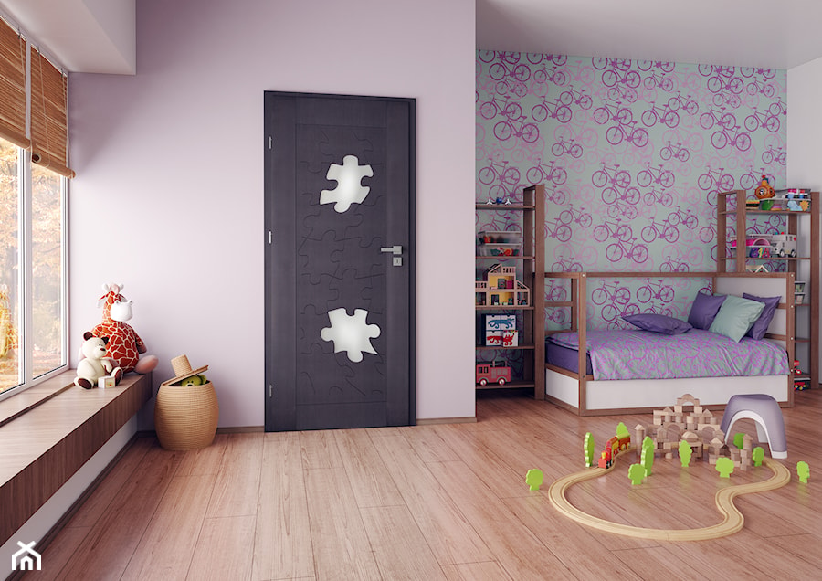 Skrzydła Drzwiowe Ramowe Przylgowe - Średni fioletowy pokój dziecka dla dziecka dla nastolatka dla chłopca dla dziewczynki, styl tradycyjny - zdjęcie od VOSTER