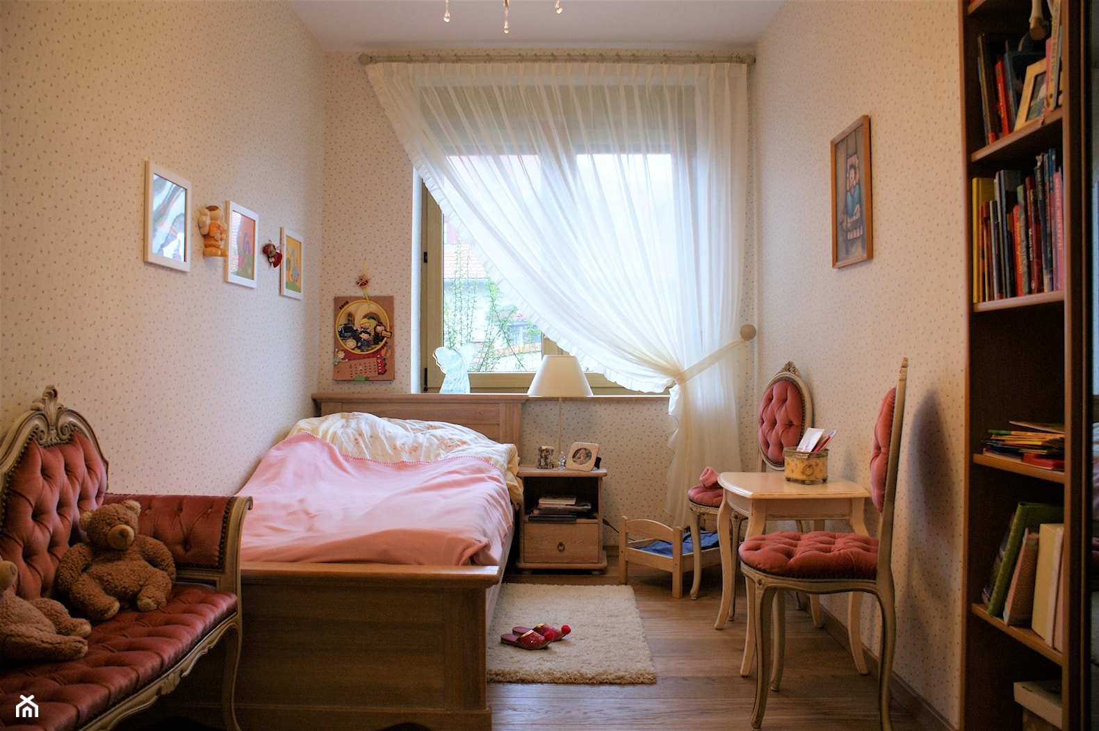 Firany, zasłony - Mały beżowy pokój dziecka dla dziecka dla nastolatka dla dziewczynki, styl prowansalski - zdjęcie od piekneokno - Homebook