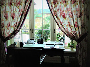 Firany, zasłony - Małe biuro, styl prowansalski - zdjęcie od piekneokno