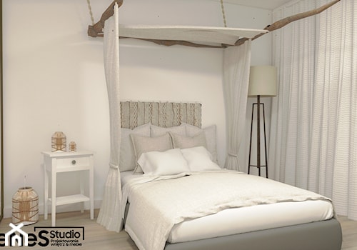 Mieszkanie na Wrocławskich Krzykach - Mała szara sypialnia, styl prowansalski - zdjęcie od Enes Studio Projektowanie wnętrz & meble
