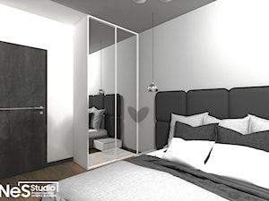Projekt mieszkania we Wrocławiu - Średnia szara sypialnia, styl nowoczesny - zdjęcie od Enes Studio Projektowanie wnętrz & meble