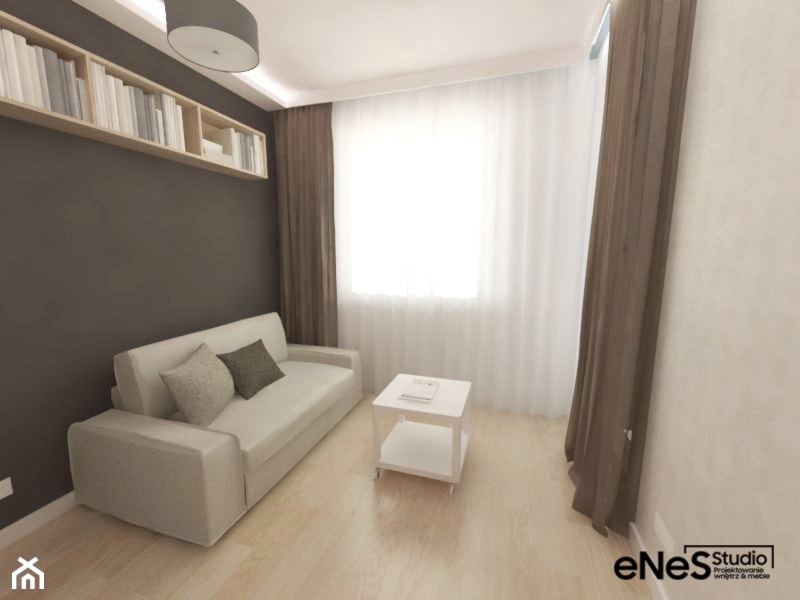 Mieszkanie na Wrocławskim Gaju - Mała czarna szara sypialnia, styl nowoczesny - zdjęcie od Enes Studio Projektowanie wnętrz & meble