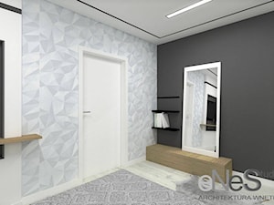 Projekt wnętrza domu w Bolesławcu - Mała czarna szara sypialnia, styl nowoczesny - zdjęcie od Enes Studio Projektowanie wnętrz & meble