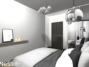 Projekt mieszkania we Wrocławiu - Mała szara sypialnia, styl nowoczesny - zdjęcie od Enes Studio Projektowanie wnętrz & meble