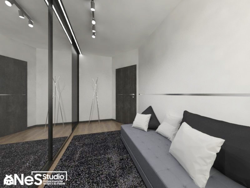Projekt mieszkania we Wrocławiu - Średnia zamknięta garderoba oddzielne pomieszczenie, styl nowoczesny - zdjęcie od Enes Studio Projektowanie wnętrz & meble