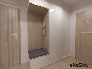 Mieszkanie na Wrocławskim Gaju - Średni z wieszakiem biały hol / przedpokój, styl nowoczesny - zdjęcie od Enes Studio Projektowanie wnętrz & meble