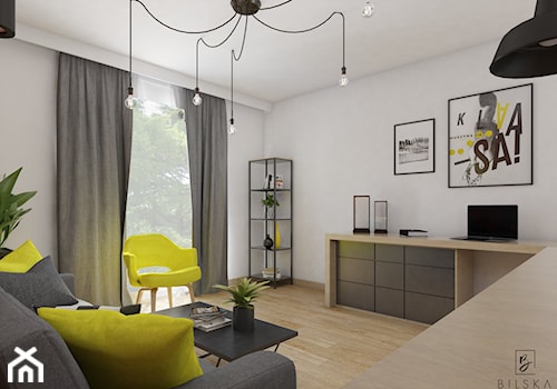 Projekt mieszkania w Poznaniu - Średni biały salon - zdjęcie od Bilska studio
