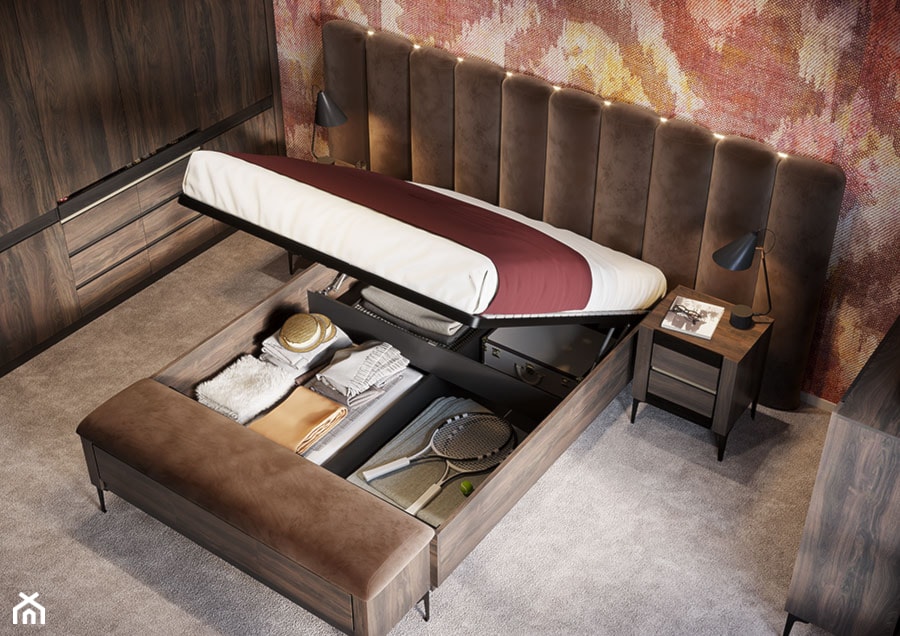 Łóżko NOTTE z ogromnym pojemnikiem do przechowywania - zdjęcie od Lenart