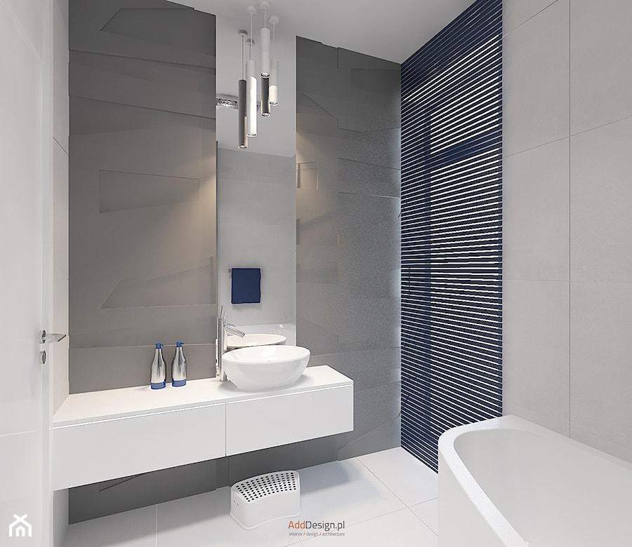 Dom 200 m2 - Średnia łazienka z oknem, styl nowoczesny - zdjęcie od Add Design