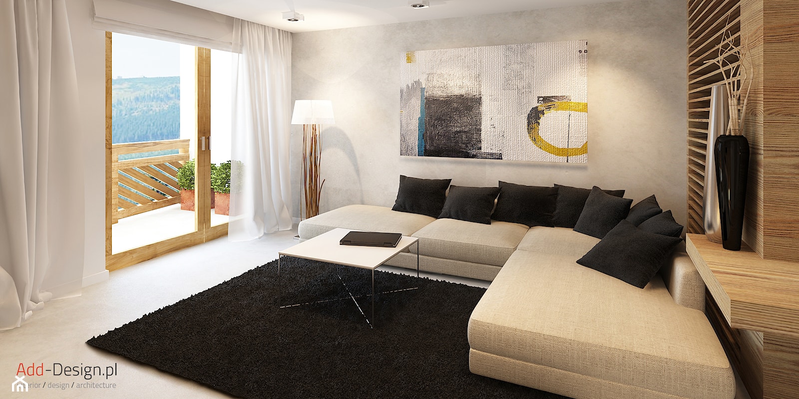 Apartamentowiec w górach, w Szklarskiej Porębie - Salon, styl nowoczesny - zdjęcie od Add Design - Homebook