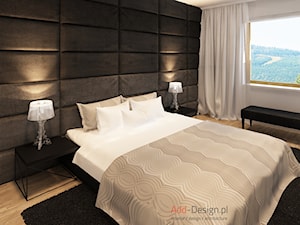 Apartamentowiec w górach, w Szklarskiej Porębie - Duża biała z panelami tapicerowanymi sypialnia, styl nowoczesny - zdjęcie od Add Design