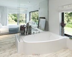 Dom 200 m2 - Średnia z punktowym oświetleniem łazienka z oknem, styl nowoczesny - zdjęcie od Add Design - Homebook