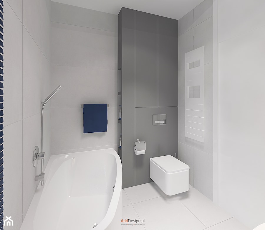 Dom 200 m2 - Mała bez okna łazienka, styl nowoczesny - zdjęcie od Add Design