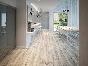 Dom 200 m2 - Duża szara jadalnia w kuchni, styl nowoczesny - zdjęcie od Add Design