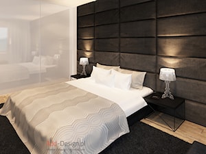 Apartamentowiec w górach, w Szklarskiej Porębie - Średnia biała z panelami tapicerowanymi sypialnia, styl nowoczesny - zdjęcie od Add Design
