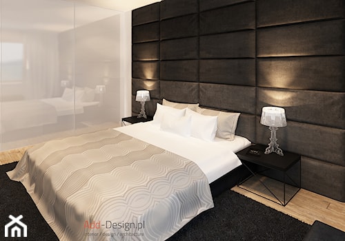 Apartamentowiec w górach, w Szklarskiej Porębie - Średnia biała z panelami tapicerowanymi sypialnia, styl nowoczesny - zdjęcie od Add Design