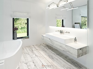 Dom 200 m2 - Średnia z dwoma umywalkami łazienka, styl nowoczesny - zdjęcie od Add Design