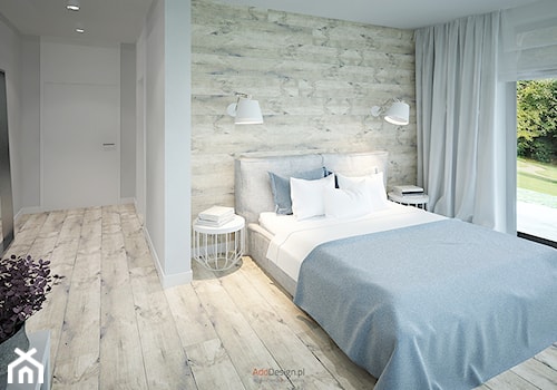 Dom 200 m2 - Duża sypialnia z balkonem / tarasem, styl nowoczesny - zdjęcie od Add Design