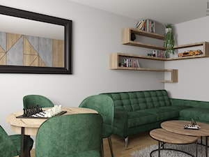 Salon z zieloną kanapą - zdjęcie od Aleksandra Regiec - projektowanie wnętrz