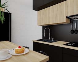 Kuchnia czarno drewniana - zdjęcie od Aleksandra Regiec - projektowanie wnętrz - Homebook