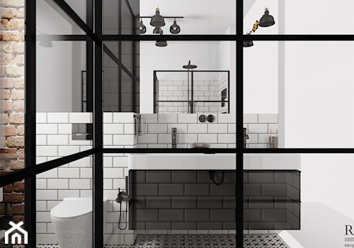 Łazienka z cegłą - zdjęcie od Aleksandra Regiec - projektowanie wnętrz