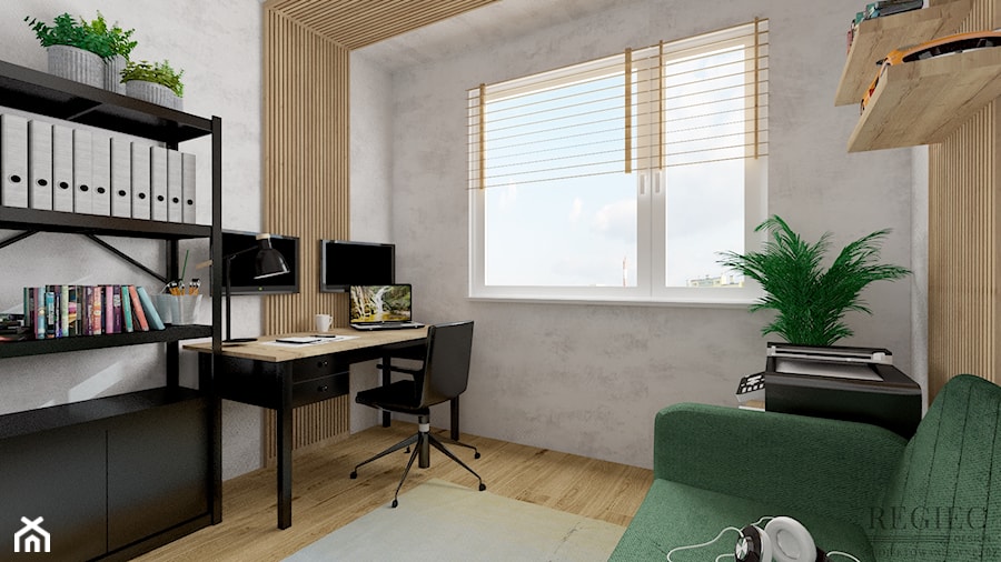 Biuro z pokojem dla gości - zdjęcie od Aleksandra Regiec - projektowanie wnętrz