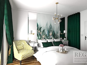 Sypialna z zielenią - zdjęcie od Aleksandra Regiec - projektowanie wnętrz