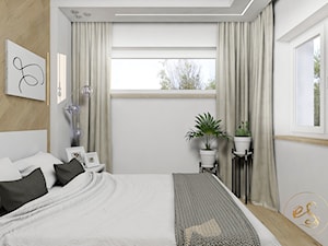 SYPIALNIA Z GARDEROBĄ. - Mała biała sypialnia, styl nowoczesny - zdjęcie od Pracownia Projektowa STUDIO ES
