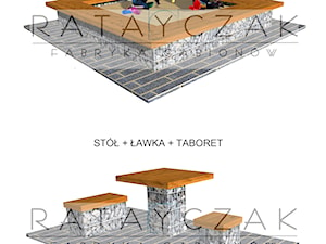 Piaskownica, ławka, stół, taboret - zdjęcie od Gabiony Ratayczak