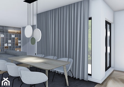 DOM POD GDAŃSKIEM - Średnia biała jadalnia jako osobne pomieszczenie - zdjęcie od _space architects