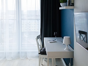 Mieszkanie na wynajem - Średnia czarna szara z biurkiem sypialnia, styl nowoczesny - zdjęcie od Biuro projektowe "Patio" Ewa Szymczak