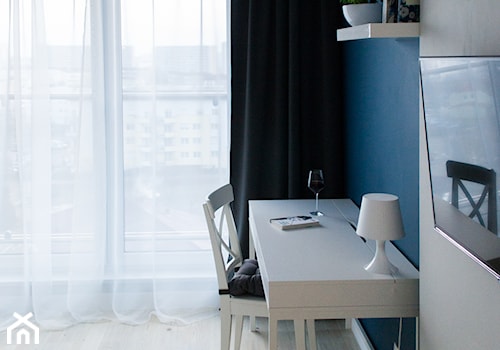 Mieszkanie na wynajem - Średnia czarna szara z biurkiem sypialnia, styl nowoczesny - zdjęcie od Biuro projektowe "Patio" Ewa Szymczak